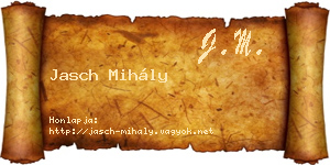 Jasch Mihály névjegykártya