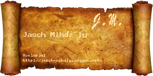 Jasch Mihály névjegykártya